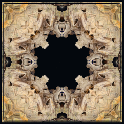siidirätik BLACK ROMAN FOUNTAIN by Miurio Studio (90x90)