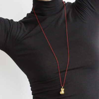 kaelaehe LONG RED CORD & GOLD DROP by NVBYK