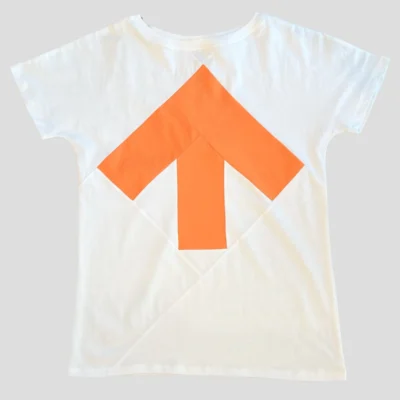 naiste UP-SHIRT valge oranži noolega by Reet Aus