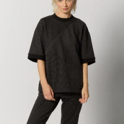 oversized T-särk naiste must-valge by Reet Aus