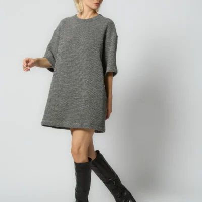 naiste oversized tuunika, must-valge by Reet Aus