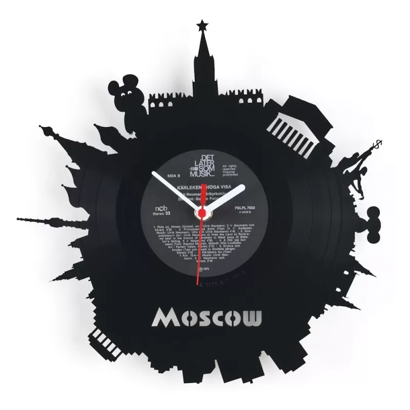 wall clock ReVinyl Cities by Pavel Sidorenko
