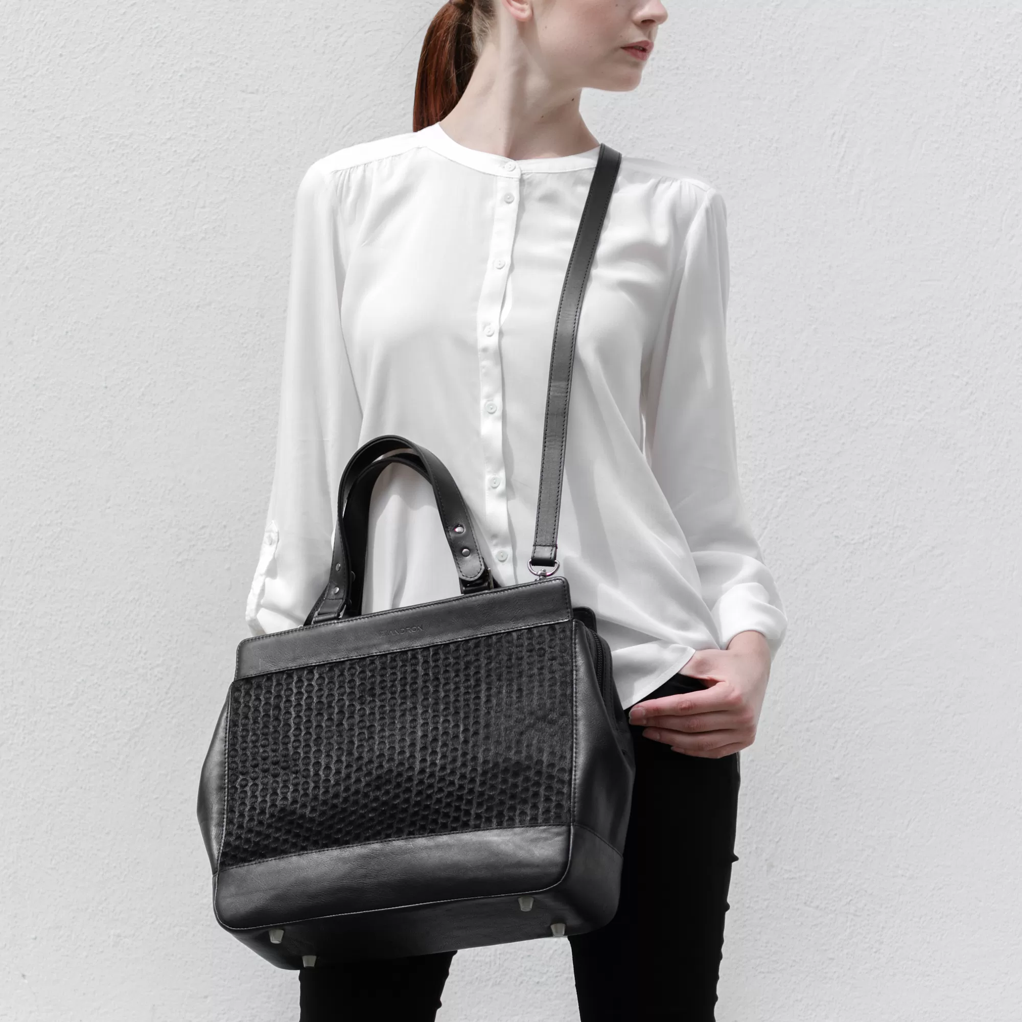 leather tote bag ENIGMA by Tiina Andron
