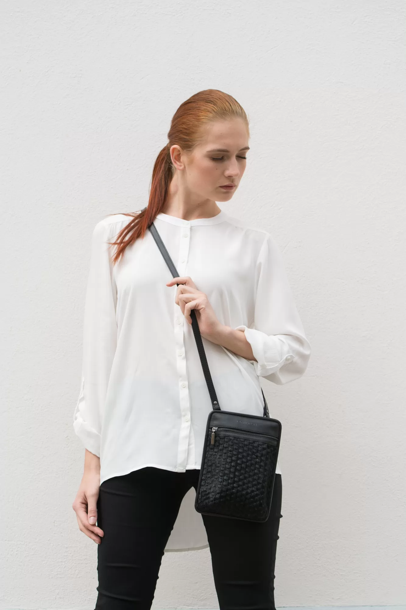 leather belt-soulder bag PORTRAIT by Tiina Andron