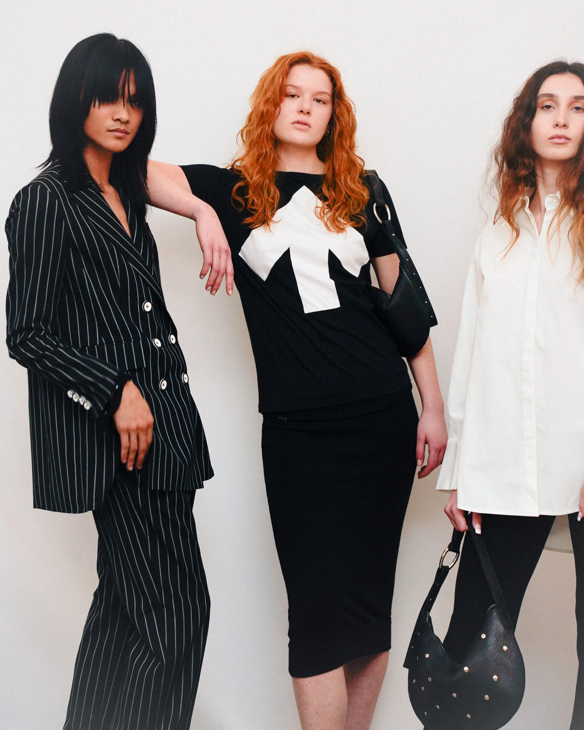 women's UP-SHIRT BLACK with WHITE ARROW by Reet Aus