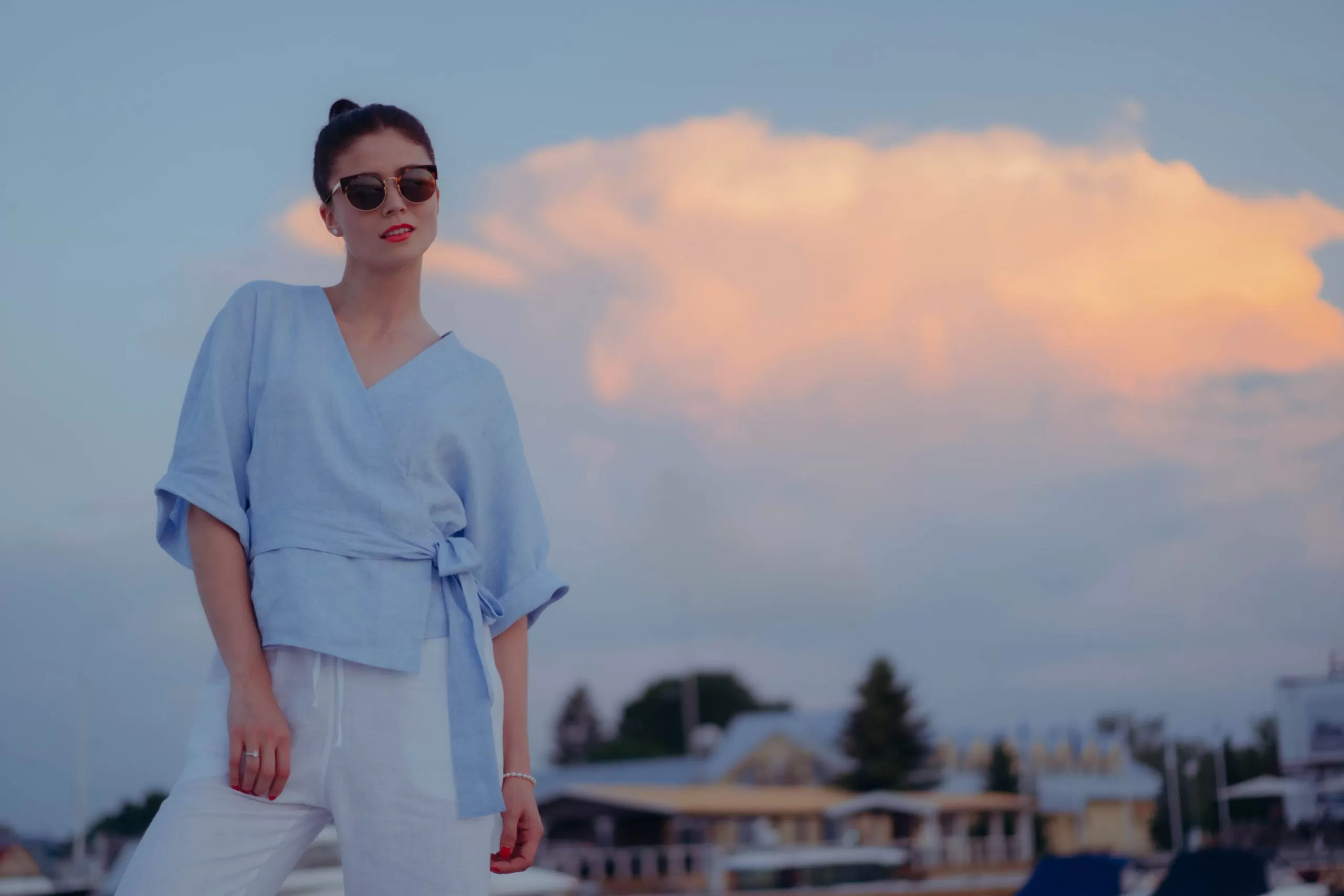 linen wrap shirt THERESA by Luxe Hapsal