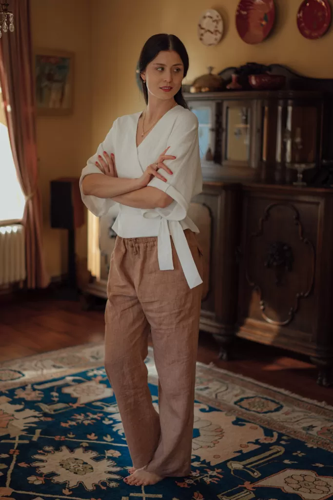 linen wrap shirt THERESA by Luxe Hapsal