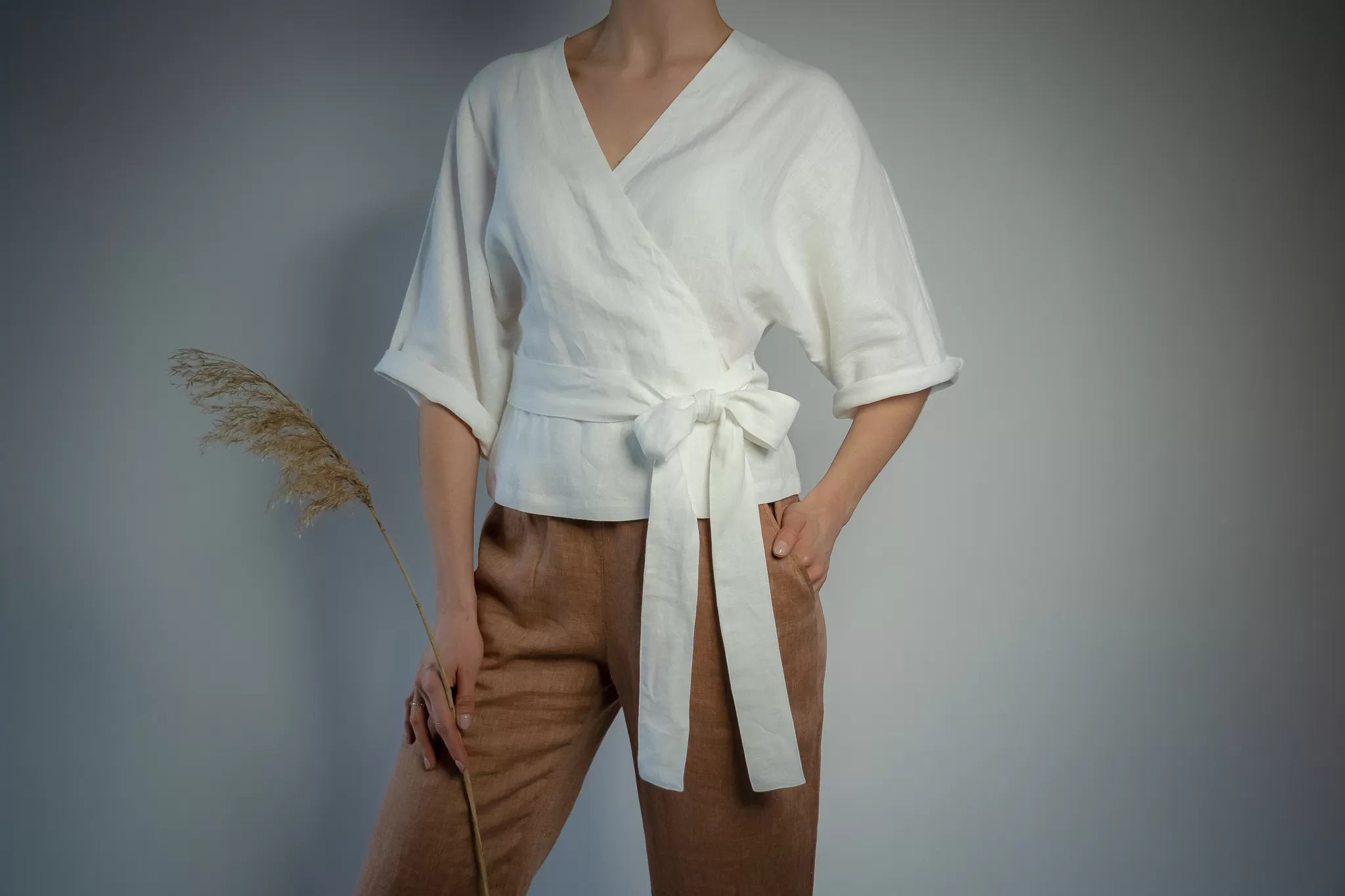 linen wrap shirt THERESA by Luxe Hapsal