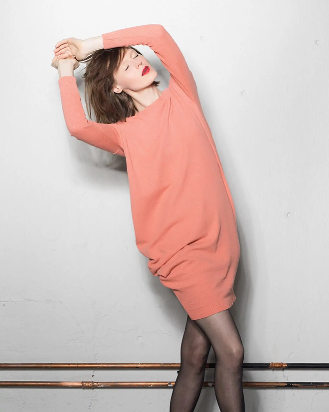 asymmetric knitted dress WK103 by Reet Aus