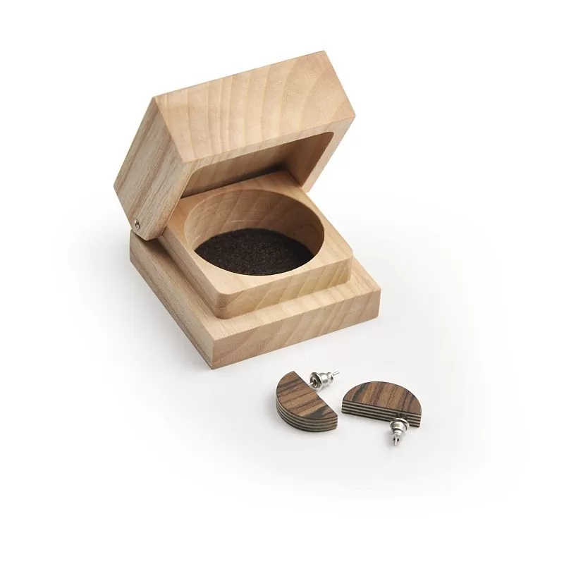 puidust kõrvarõngad puitkarbis by LUM