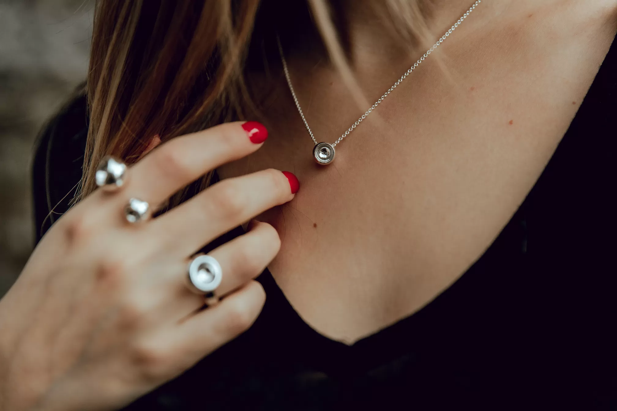 kaelaehe SINGLE SILVER CRANBERRY by Krista Lehari+KEHA3