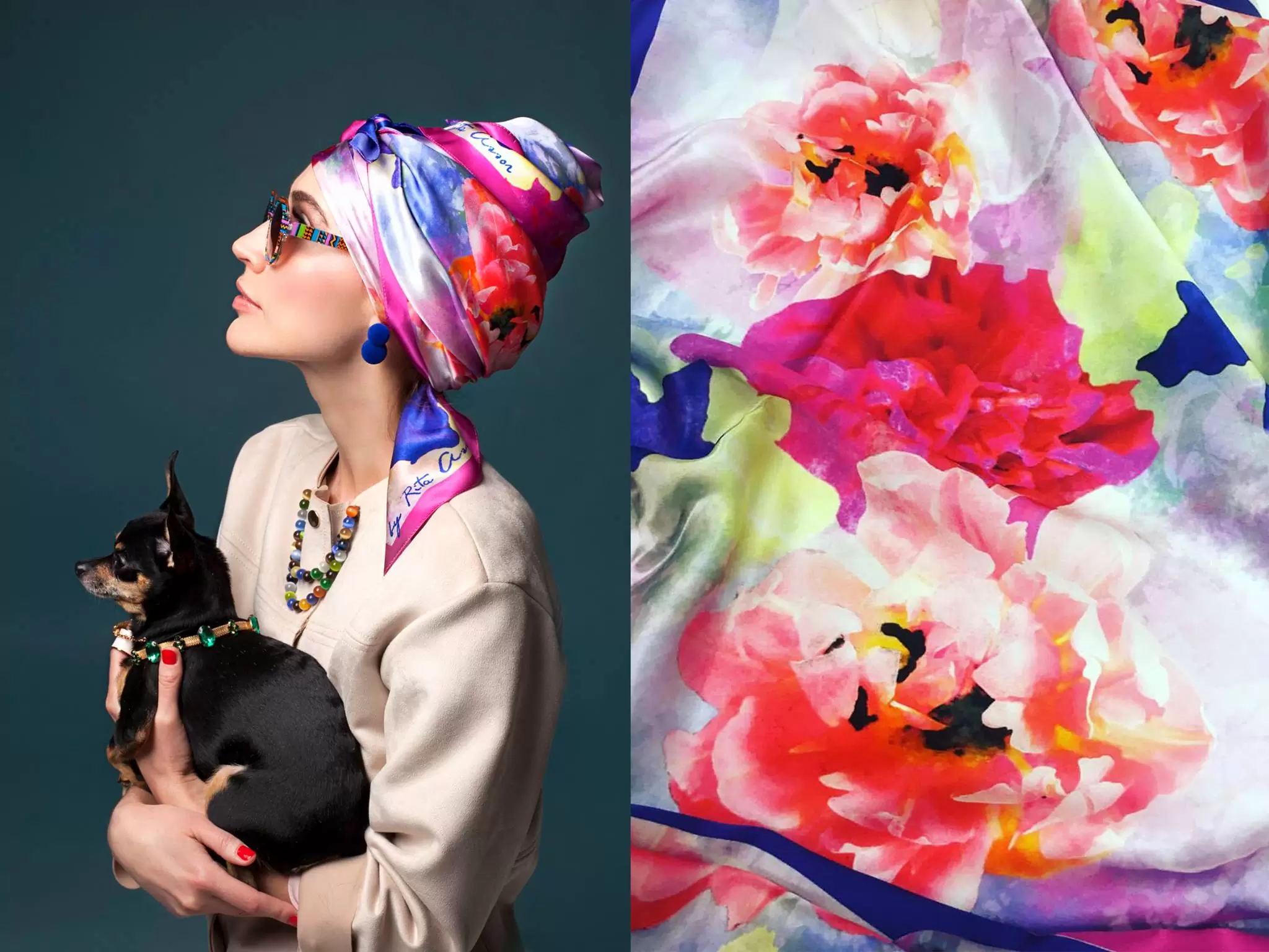 siidirätik FLOWER POWER by Miurio (90x90)