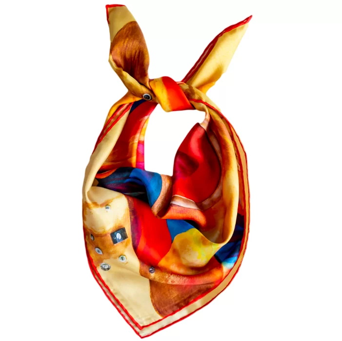 siidirätik ARRAK ORANŽ KOMPOSITSIOON by Miurio (65x65)