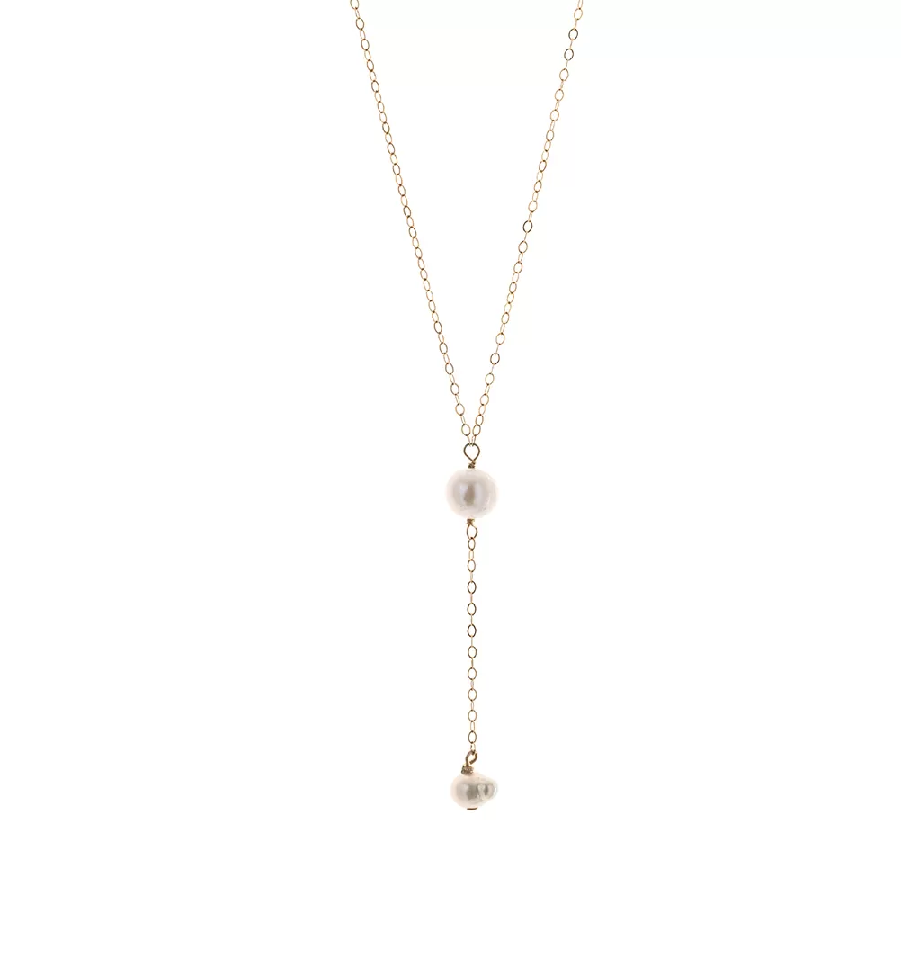 necklace DOUBLE COCO - PEARL by NVBYK