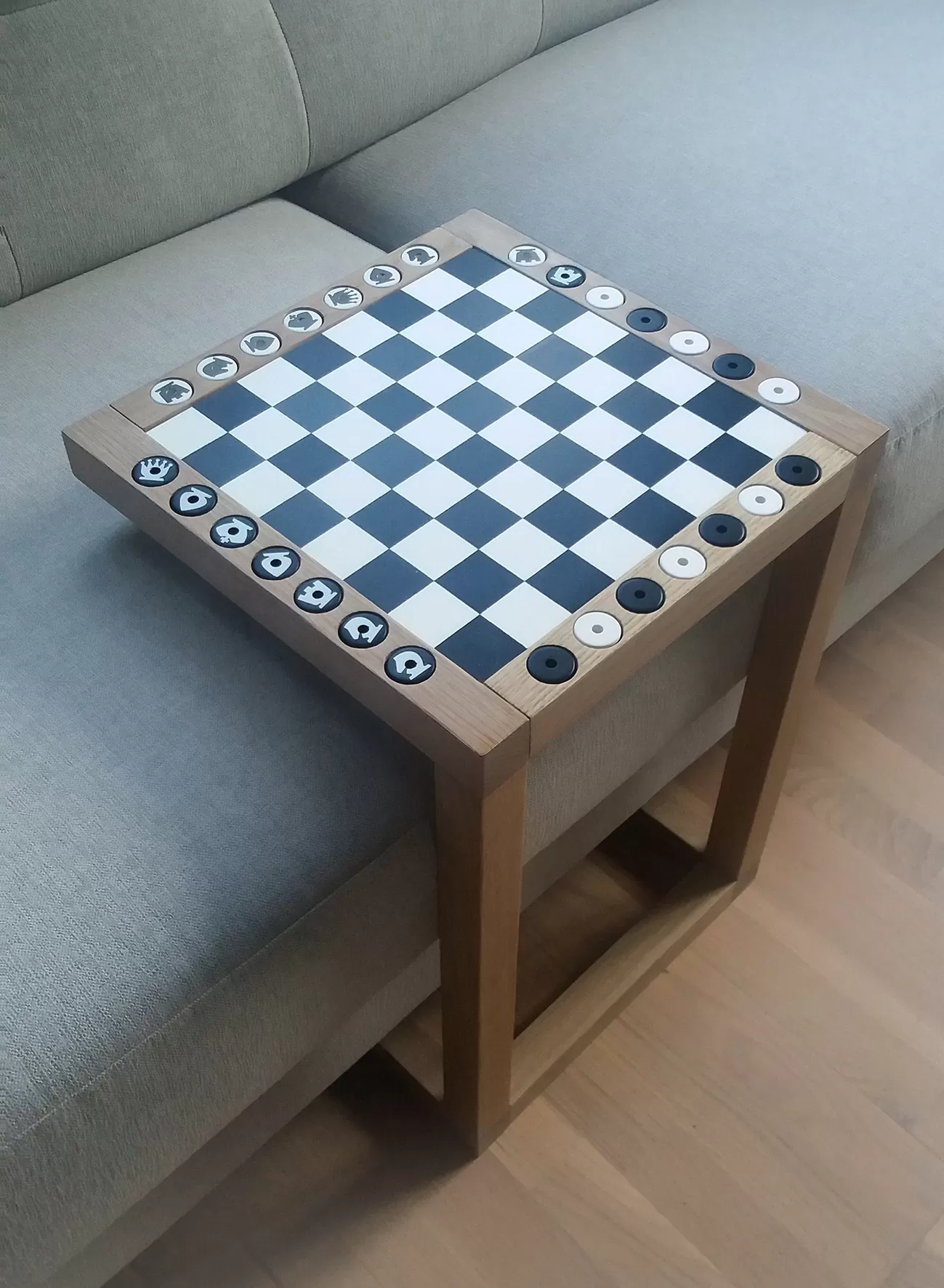 sofa table / classic chessboard by Harri Ehrlich