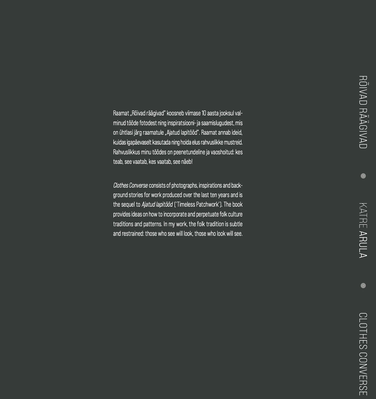 raamat ''Rõivad räägivad'' by Katre Arula