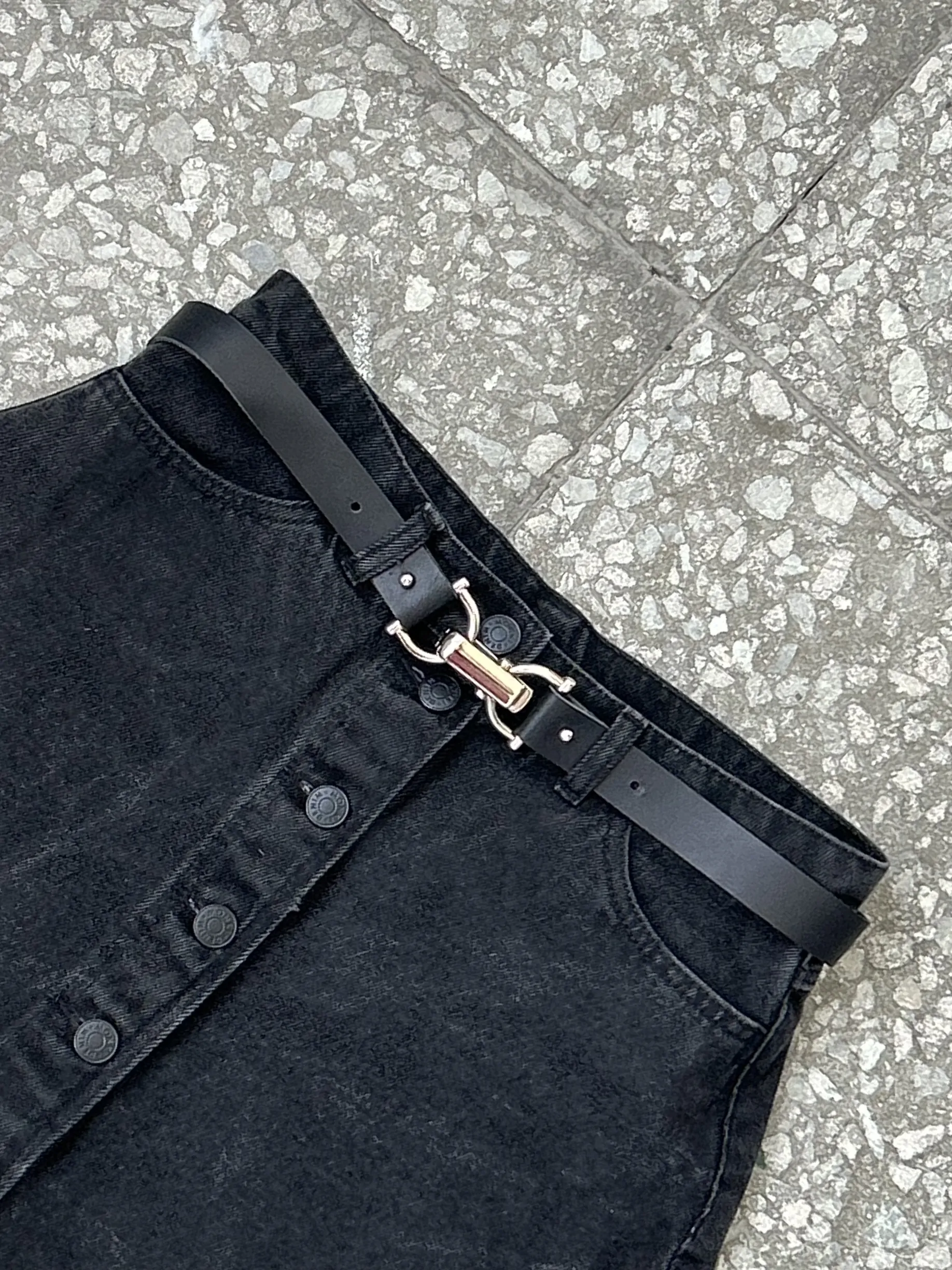 women's Black Hook Belt by KARLOTTA