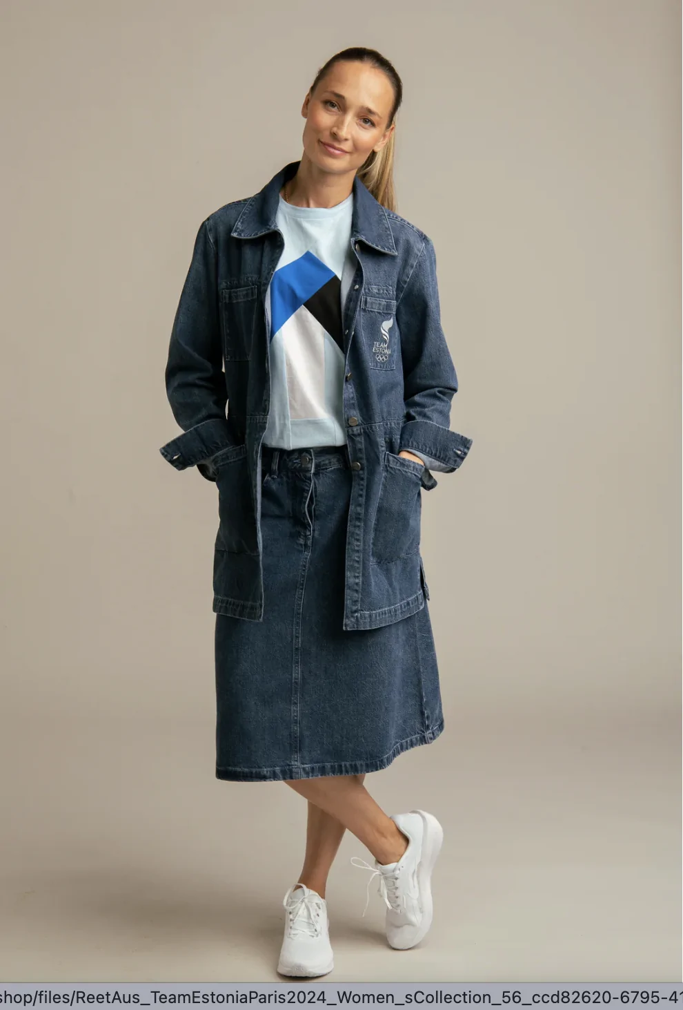 ümbertöödeldud kangast naiste jakk TEAM ESTONIA by Reet Aus