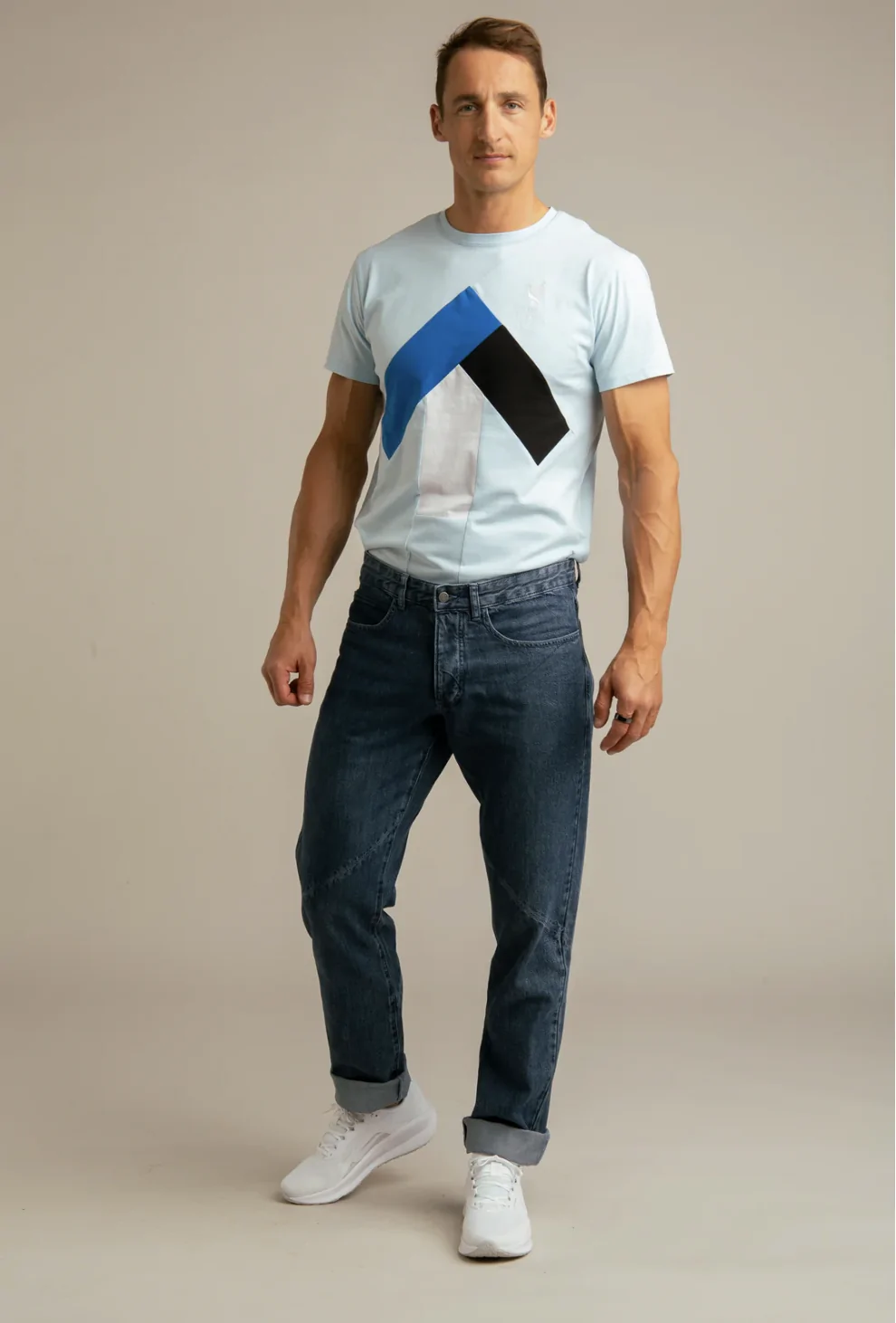 ümbertöödeldud kangast meeste teksad TEAM ESTONIA by Reet Aus