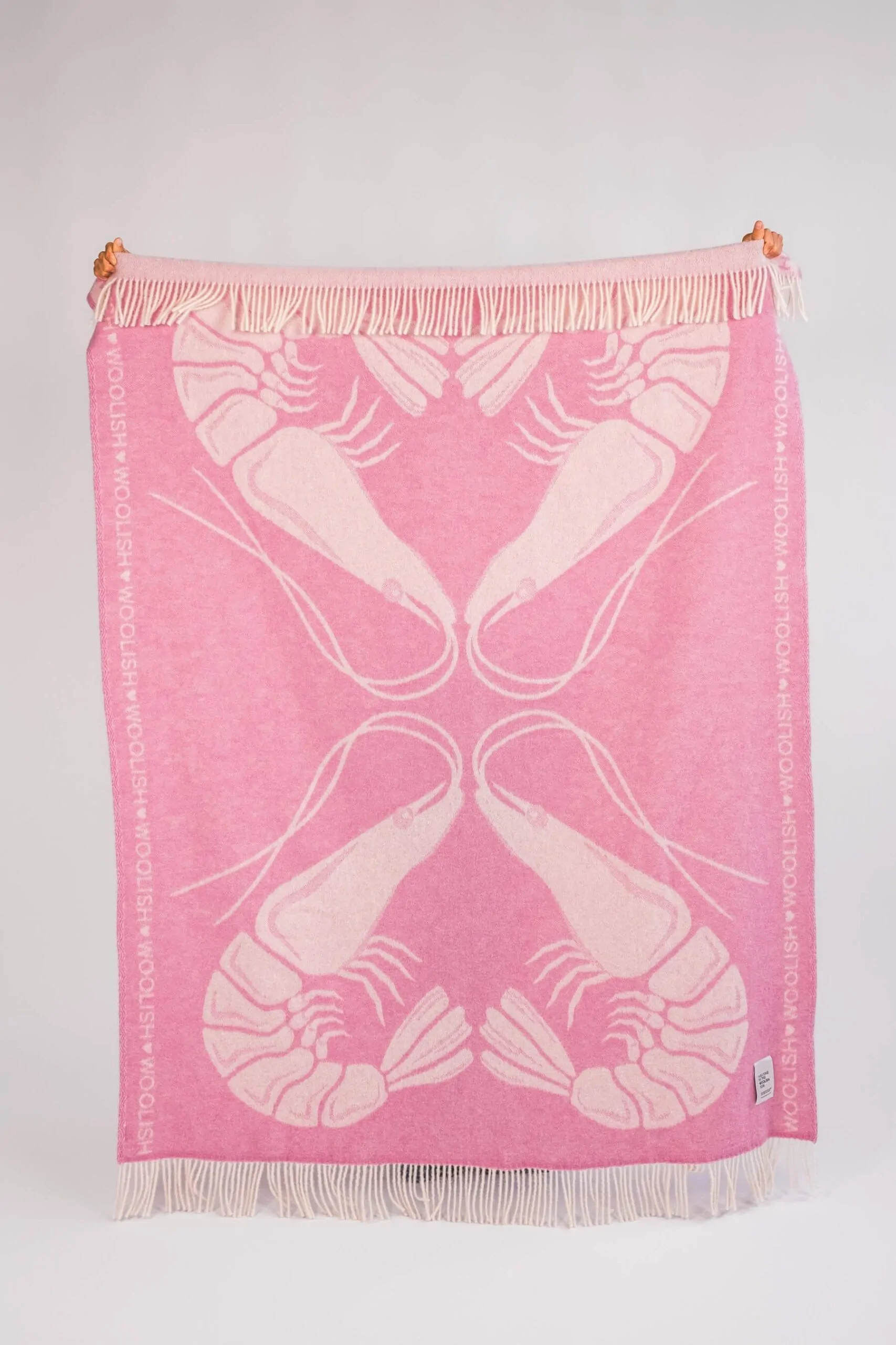 wool throw SHRIMP LOVE by Woolish
