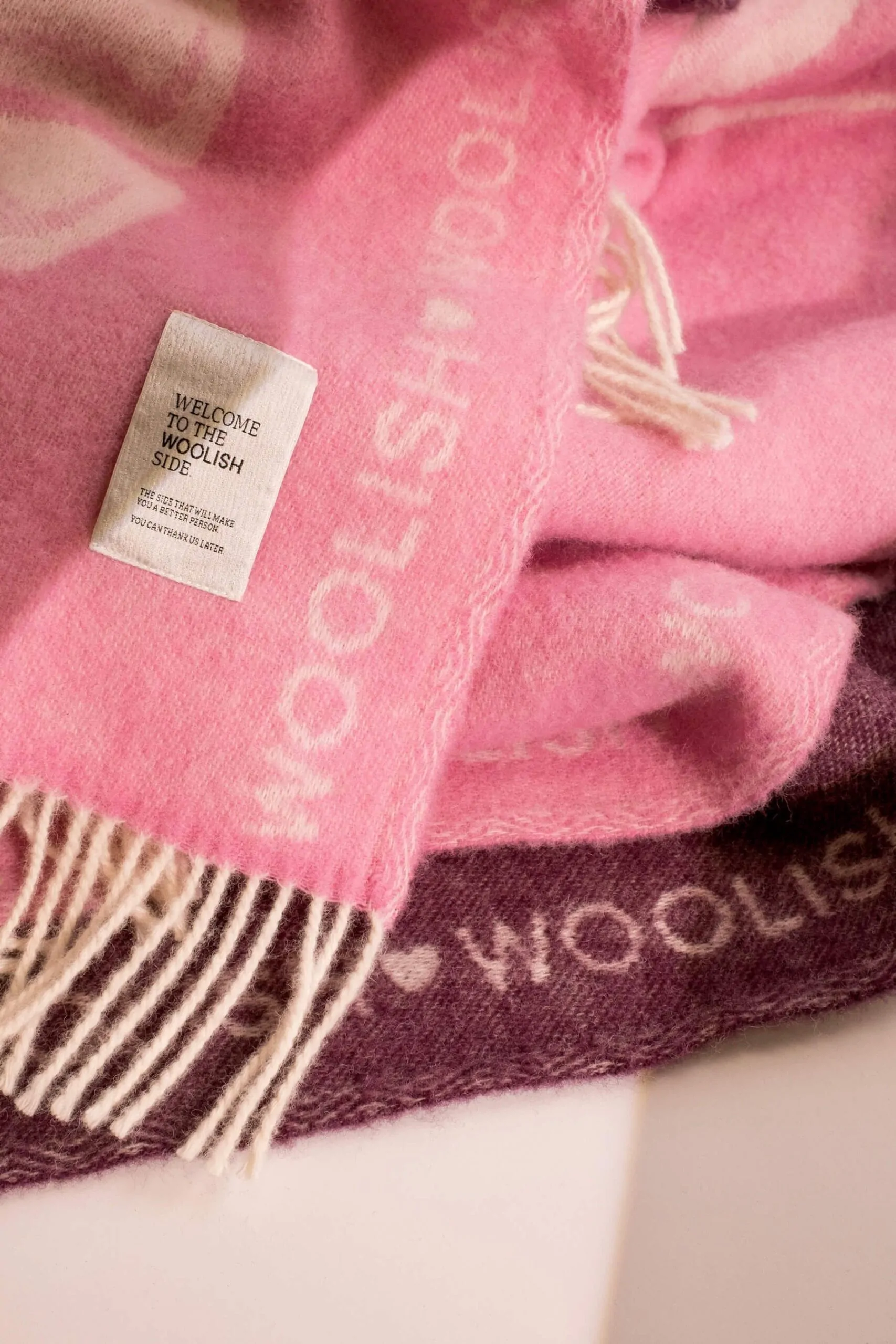 wool throw SHRIMP LOVE by Woolish